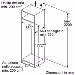 Bosch Serie 2 Frigorifero monoporta da incasso con congelatore, 177.5 x 56 cm - Vista aggiuntiva 8