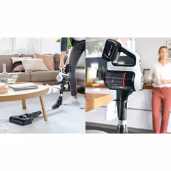 Bosch BSS715CARP scopa elettrica Aspirapolvere a bastone 2 in 1 Batteria Secco Senza sacchetto 0,3 L Nero, Argento, Bianco 5 Ah