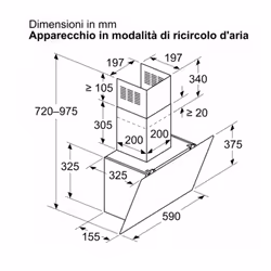 Bosch Serie 2 DWK65DK60 Cappa a parete 60 cm Vetro nero Classe A - Vista aggiuntiva 7