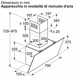 Bosch Serie 2 DWK85DK60 Cappa a parete 80 cm Vetro nero Classe A - Vista aggiuntiva 6