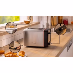 Bosch TAT6M420 tostapane 2 fetta/e 970 W Acciaio inox - Vista aggiuntiva 2