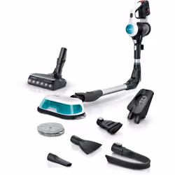 Bosch Scopa elettrica lavapavimenti 2in1 Unlimited 7 ProHygienic Aqua Bianco, Aspirapolvere a bastone, Senza sacchetto, Nero, ...