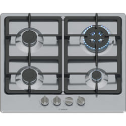 Bosch Serie 4 PGH6B5K90 , Piano cottura a gas, 60 cm, Acciaio inox