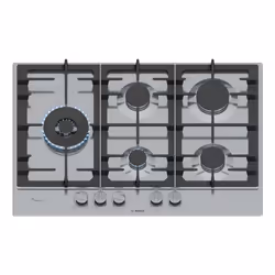 Bosch Serie 6 PCS7A5I95, Acciaio inox, Da incasso, 75 cm, Gas, Acciaio inox, 5 Fornello(i)