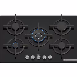 Bosch Serie 6 PPQ7A6I15 , Piano cottura a gas, 75 cm, Vetro temperato, Nero, Nero, Da incasso, 75 cm, Gas, Vetro, 5 Fornello( ...