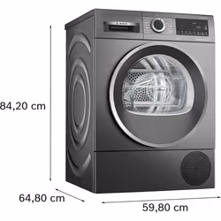 Bosch Serie 6 WQG245DRES asciugatrice Libera installazione Caricamento frontale 9 kg Grigio - Vista aggiuntiva 5