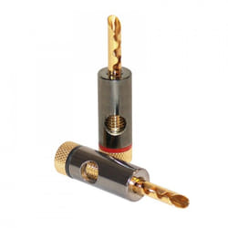 Dynavox 206436 cavo di collegamento Banana Nero, Oro, Metallico, Rosso