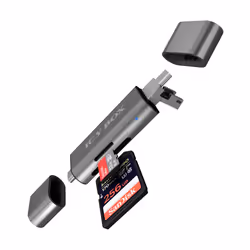 ICY BOX IB-CR200-C, MicroSD (TransFlash), SD, Nero, 480 Mbit/s, Alluminio, Plastica, 128 GB, USB 2.0