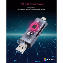 ICY BOX IB-CR200-C lettore di schede USB 2.0 Nero - Vista aggiuntiva 7