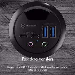 ICY BOX IB-HUB1403B presa energia Antracite - Vista aggiuntiva 3