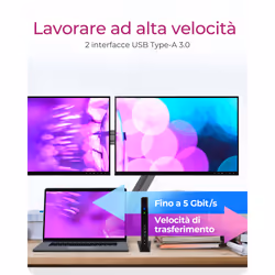 ICY BOX IB-DK2251AC Cablato USB 3.2 Gen 2 (3.1 Gen 2) Type-A Nero - Vista aggiuntiva 4