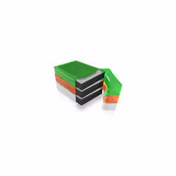 ICY BOX IB-AC602b-6 Custodia a sacchetto Plastica Blu, Verde, Grigio, Arancione, Rosso, Bianco