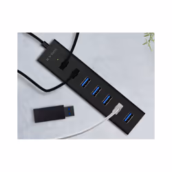 ICY BOX IB-HUB1700-U3 USB 3.2 Gen 1 (3.1 Gen 1) Type-A 5000 Mbit/s Nero - Vista aggiuntiva 4