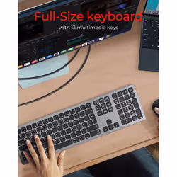 KeySonic KSK-8023BTRF tastiera Universale Bluetooth QWERTZ Tedesco Antracite, Nero