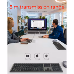 KeySonic KSK-8023BTRF tastiera Universale Bluetooth QWERTZ Tedesco Antracite, Nero - Vista aggiuntiva 4