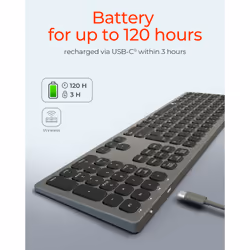 KeySonic KSK-8023BTRF tastiera Universale Bluetooth QWERTZ Tedesco Antracite, Nero - Vista aggiuntiva 6