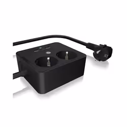 ICY BOX IB-MPS2220B-CH, 1,9 m, Interno, Tipo F, Type F (CEE 7/4), Ad angolo, Plastica