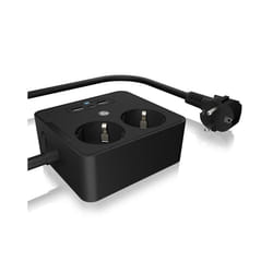 ICY BOX IB-MPS2220B-CH prolunghe e multiple 1,9 m 2 presa(e) AC Interno Nero