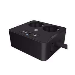 ICY BOX IB-MPS2220B-CH prolunghe e multiple 1,9 m 2 presa(e) AC Interno Nero