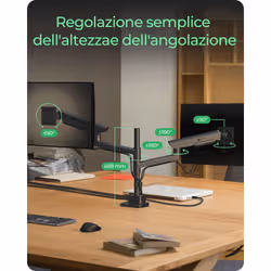 ICY BOX IB-MS702-T Supporti a parete per TV 144,8 cm (57") Scrivania Nero - Vista aggiuntiva 3