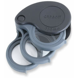 Carson - 5x / 10x / 15x TriView Lente d'ingrandimento pieghevole con custodia integrata