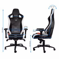 noblechairs EPIC Sedia da gaming per PC Seduta imbottita Nero, Bianco - Vista aggiuntiva 6