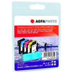 AgfaPhoto LC980/1100 cartuccia d'inchiostro 4 pz Resa elevata (XL) Nero, Ciano, Magenta, Giallo