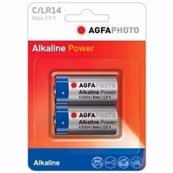 AgfaPhoto 110-802626, Batteria monouso, C, Alcalino, 1,5 V, 2 pz, Blu, Grigio