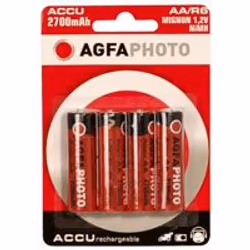 AgfaPhoto NiMh Mignon 2700 mAh, Batteria ricaricabile, Nichel-Metallo Idruro (NiMH), 1,2 V, 4 pz, 2700 mAh