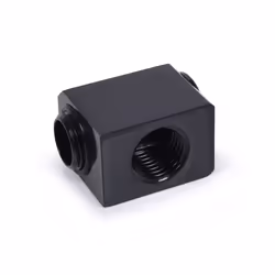 Alphacool 17578, Blocco di acqua, Ottone, Nero, 1/4", 90°, 23,5 mm