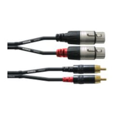 Cordial CFU 3 FC cavo audio 3 m 2 x RCA 2 x XLR (3-pin) Nero