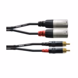 Cordial CFU 3 MC, 2 x RCA, Maschio, 2 x XLR (3-pin), Maschio, 3 m, Nero