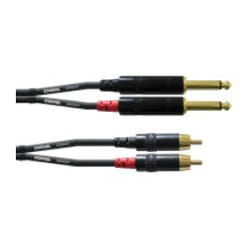 Cordial CFU 6 PC cavo audio 6 m 2 x RCA 2 x 6.35mm Nero