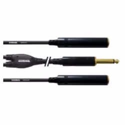 Cordial CFY 0.3 PGG, 6.35mm, Maschio, 2 x 6.35mm, Femmina, 0,3 m, Nero