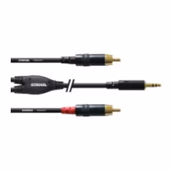 Cordial CFY 1.5 WCC, 2 x RCA, Maschio, 3.5mm, Maschio, 1,5 m, Nero