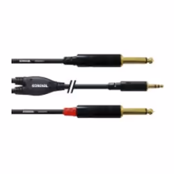 Cordial CFY 1.5 WPP, 2 x 6.35mm, Maschio, 3.5mm, Maschio, 1,5 m, Nero