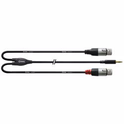 Cordial CFY WFF, 3.5mm, Maschio, 2 x XLR, Femmina, 3 m, Nero