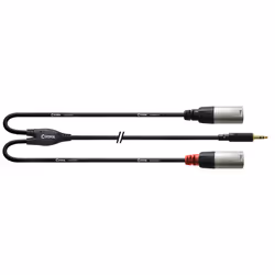 Cordial CFY WMM, 3.5mm, Maschio, 2 x XLR, Femmina, 3 m, Nero