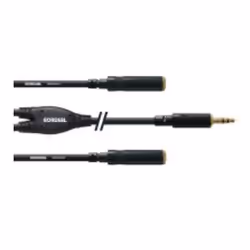 Cordial CFY 0.3 WYY, 3.5mm, Maschio, 2 x 6.35mm, Femmina, 0,3 m, Nero