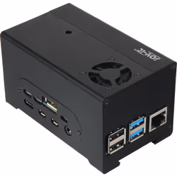 Joy-iT RB-StromPi3-Case, Custodia, Raspberry Pi, Raspberry Pi, Nero, Alluminio, 59 mm