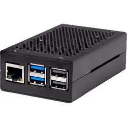 Joy-iT RB-ALUCASEP5-01B, Custodia, Raspberry Pi 5, Raspberry Pi, Nero, Alluminio, SD