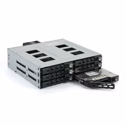 Fantec MR-SA1262-12G, 13,3 cm (5.25"), Pannello portante, Nero, 2.5", Serial ATA III, Serial Attached SCSI (SAS), Metallo
