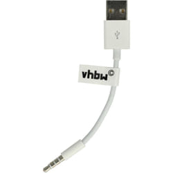 Vhbw - Cavo dati usb (da tipo a a lettore MP3) cavo di ricarica compatibile con Apple IPod Shuffle 3G, 2G lettore MP3 - bianco, 10 cm