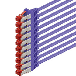 1aTTack 3.0m 2x RJ-45 Cat6 S/FTP (S-STP) M/M cavo di rete Viola 3 m S/FTP (S-STP)