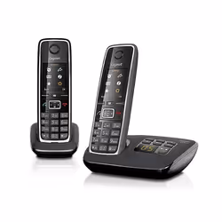 Gigaset C530A DUO, Telefono DECT, Cornetta wireless, Telefono con vivavoce, 150 voci, Identificatore di chiamata, Nero