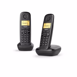Gigaset A170 Duo, Telefono analogico/DECT, Cornetta wireless, 50 voci, Identificatore di chiamata, Nero