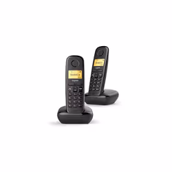 Gigaset A270 Duo, Telefono DECT, Cornetta wireless, Telefono con vivavoce, 80 voci, Identificatore di chiamata, Nero