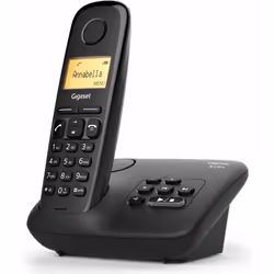 Gigaset AL170A Solo, Telefono DECT, Cornetta wireless, Telefono con vivavoce, 50 voci, Identificatore di chiamata, Nero