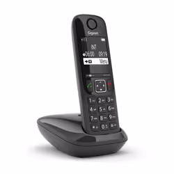Gigaset AS690, Telefono analogico/DECT, Cornetta wireless, 100 voci, Nero