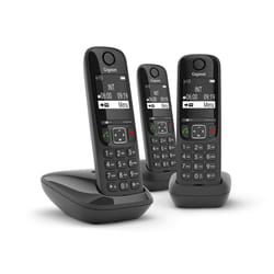 Gigaset AS690 Trio Telefono analogico/DECT Nero